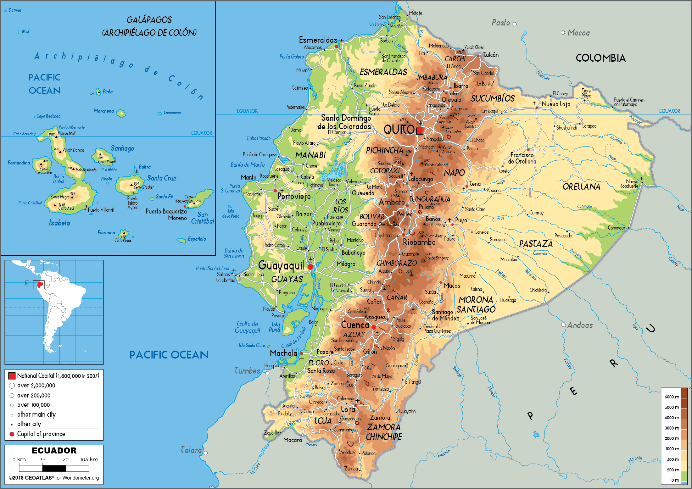 Large Size Physical Map Of Ecuador Worldometer 65320 The Best Porn