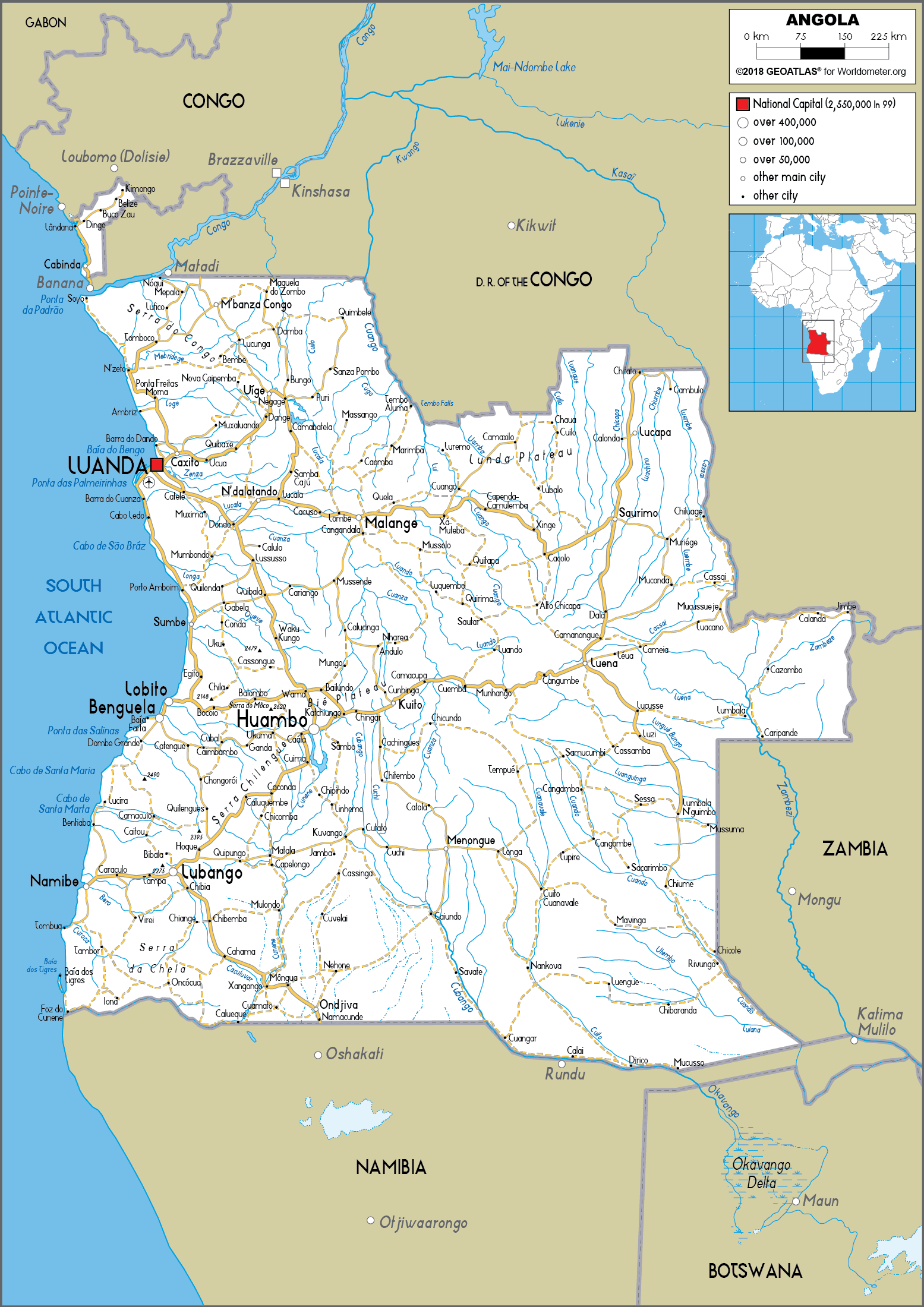 Angola Provinces Map