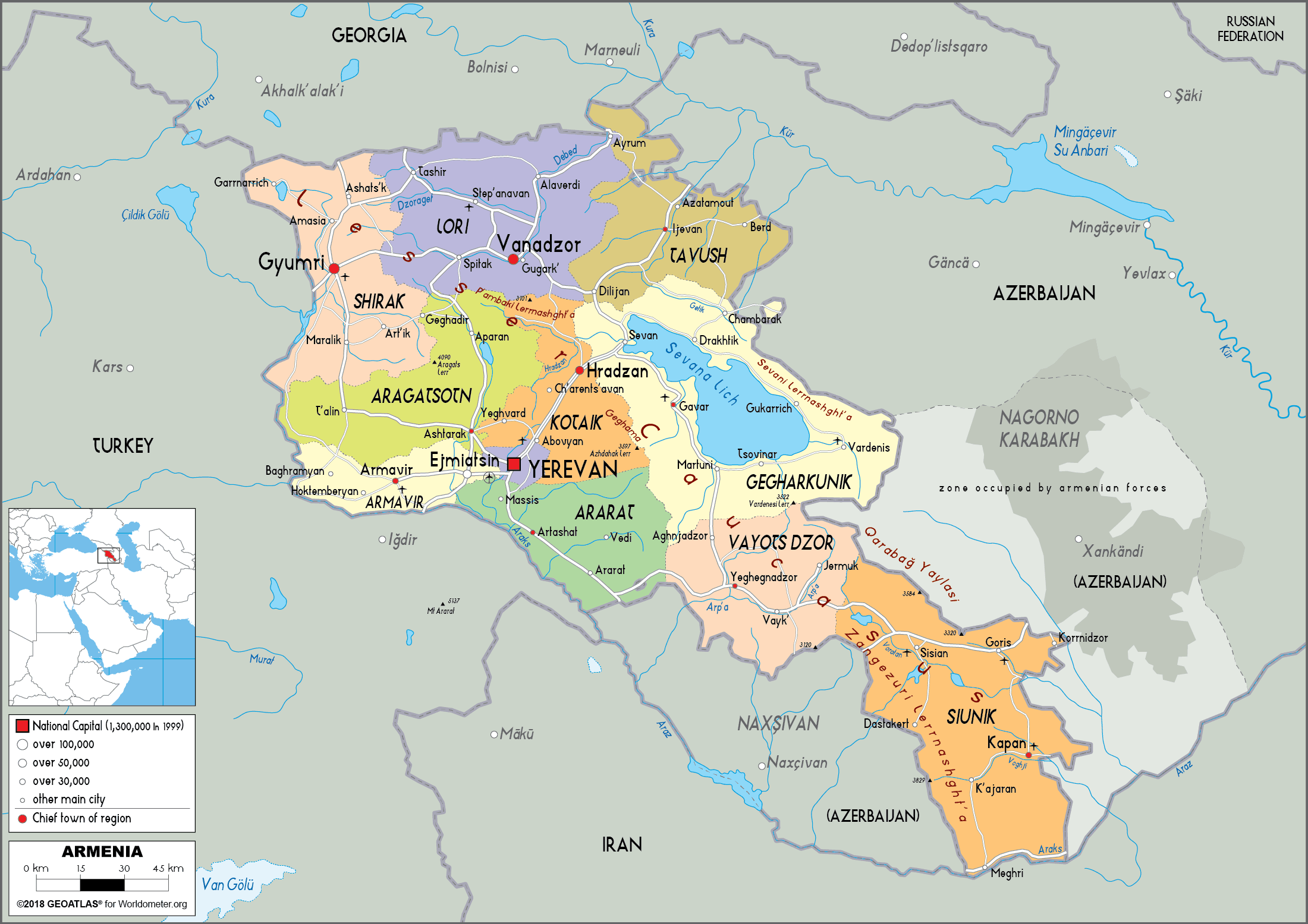 Political Map Of Armenia Ezilon Maps | My XXX Hot Girl