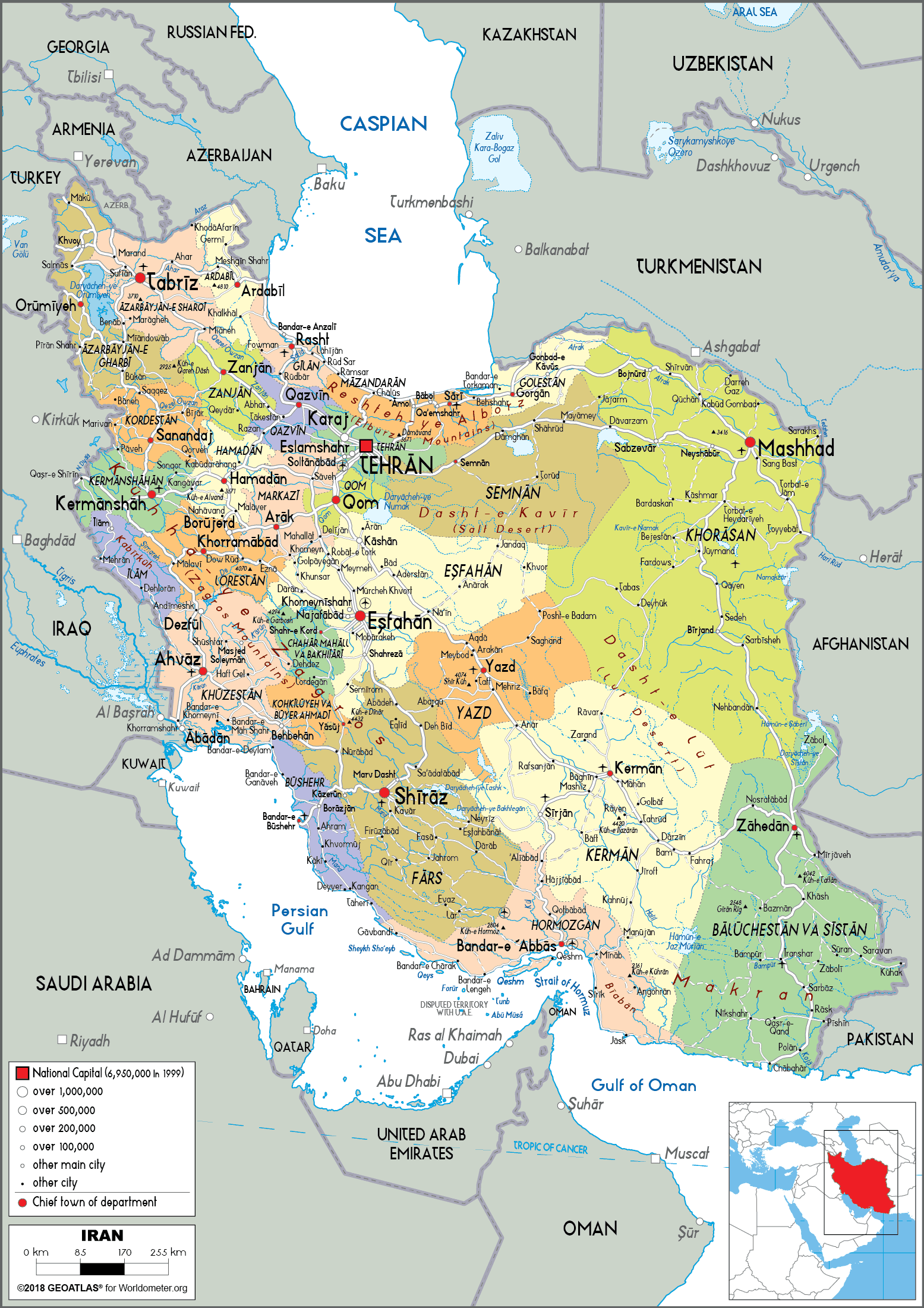 Map Of Iran Free Printable Maps - Gambaran