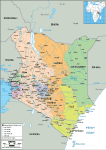 Kenya Map (Road) - Worldometer