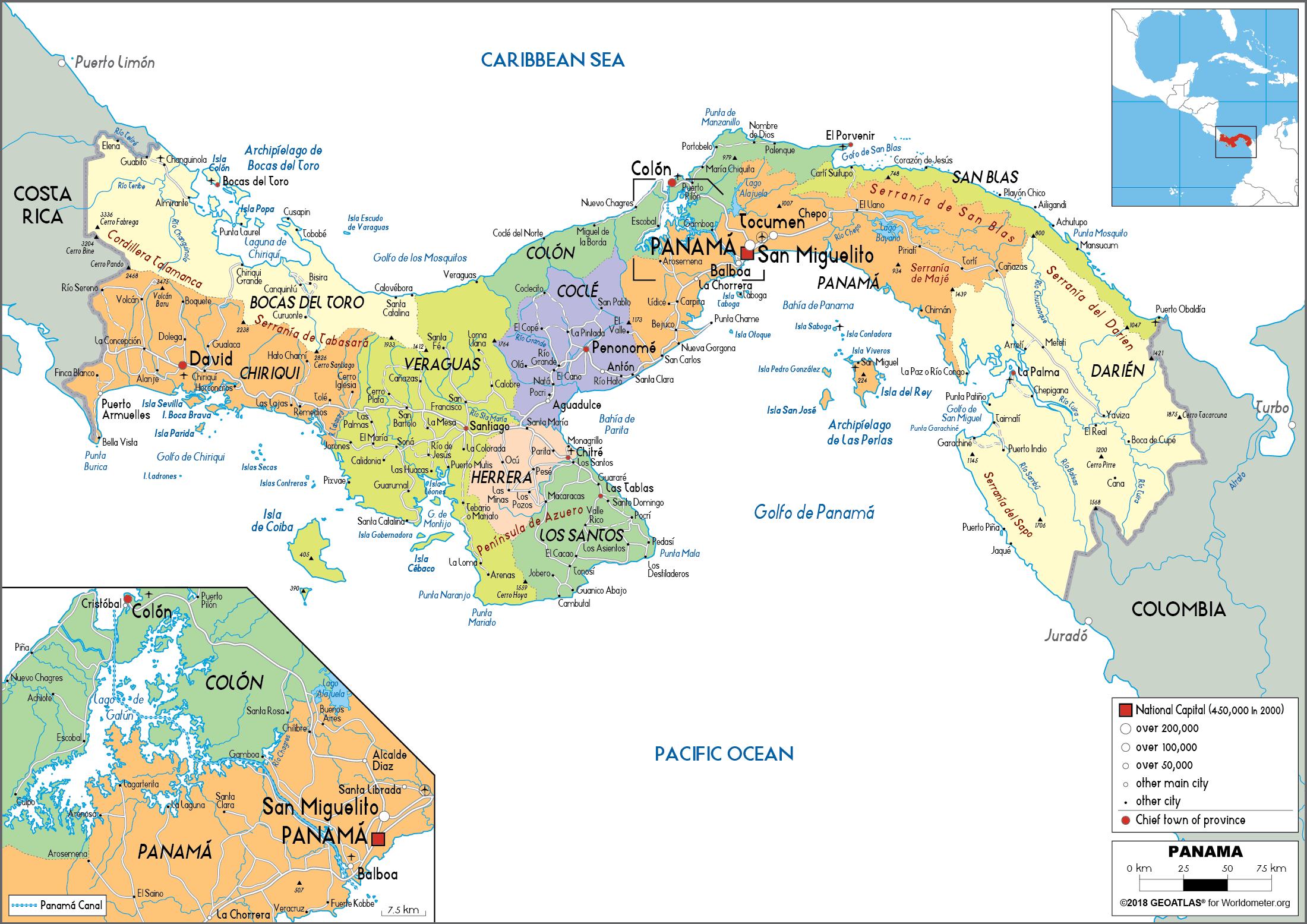 Detailed Political Map Of Panama Ezilon Maps - vrogue.co